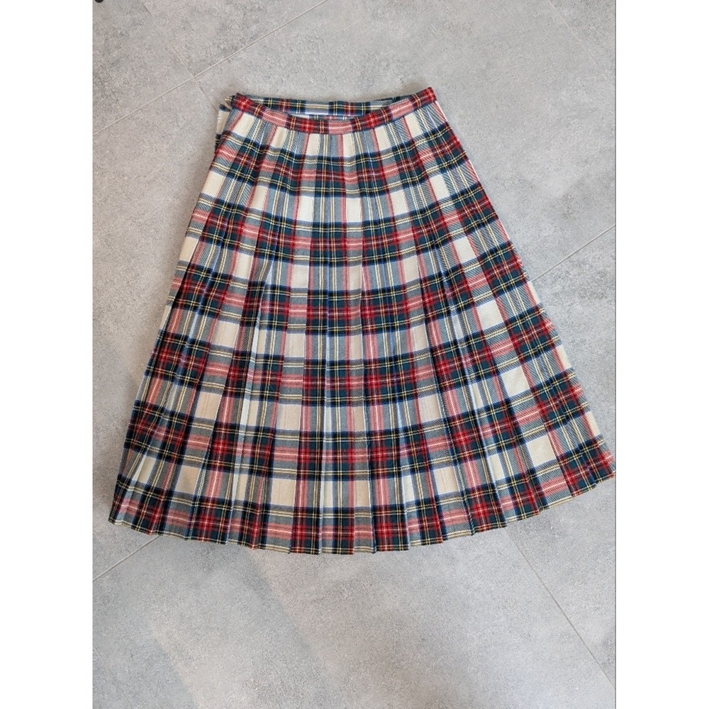 Dress Stewart‎ Tartan Wool Kilt Skirt Plaid Wrap Vintage Preppy Size Small - Picture 8 of 8